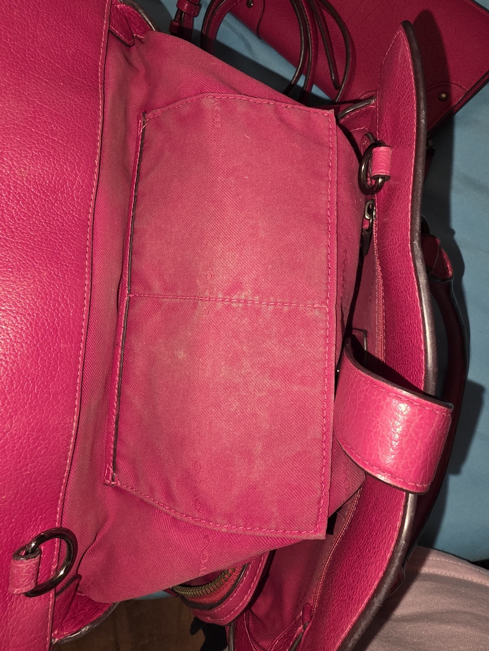 FULL SET!Coach Mercer 30 & Matching Wallet - Dark Fuchsia - Complete w/ MSRP Tag - Picture 11 of 14